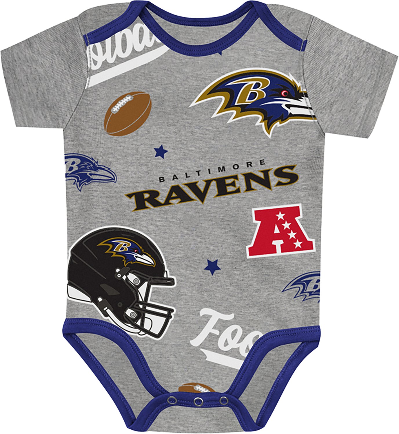Outerstuff Infants' Baltimore Ravens 1st Round Creeper Set 3-Pack