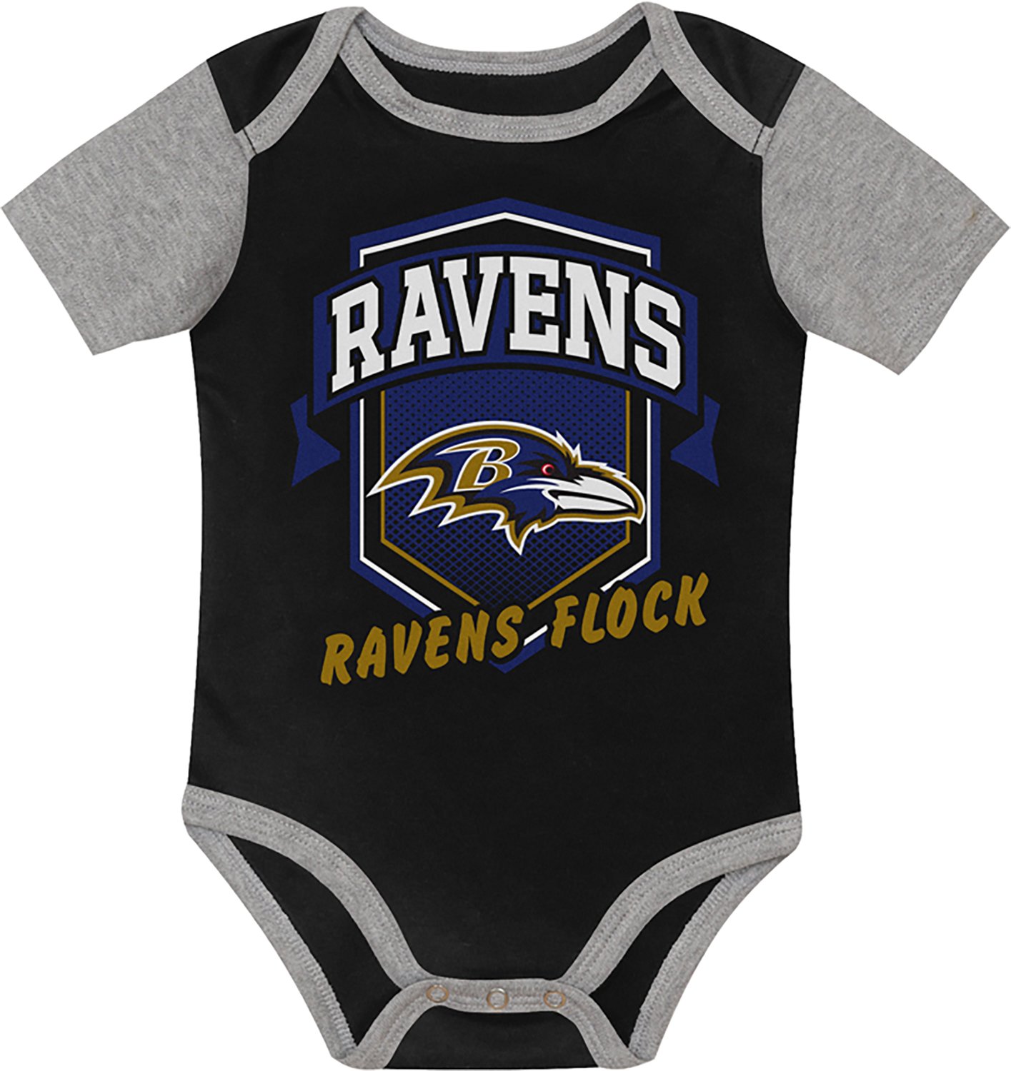 Outerstuff Infants' Baltimore Ravens 1st Round Creeper Set 3-Pack