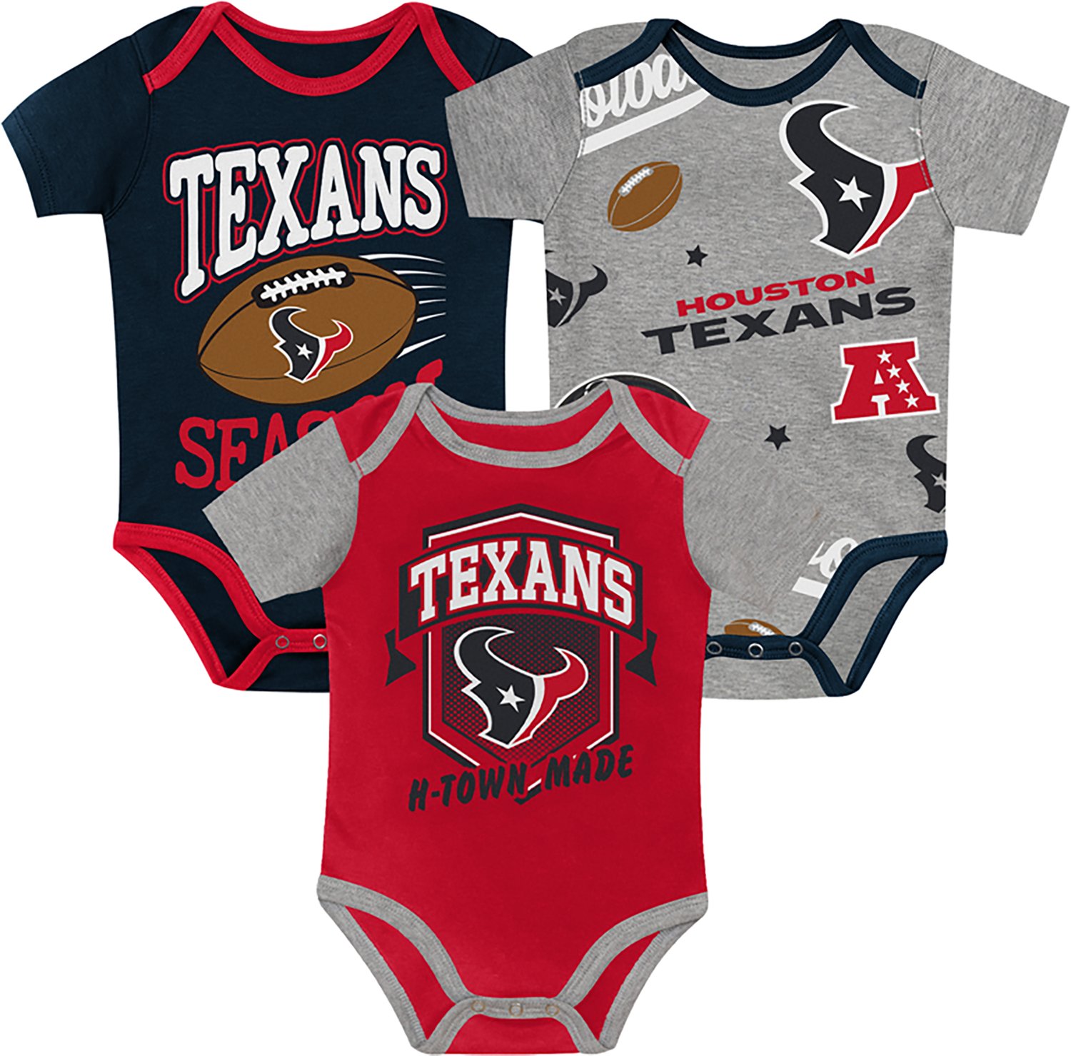 Outerstuff Infants' Houston Texans 1st Round Creeper Set 3-Pack