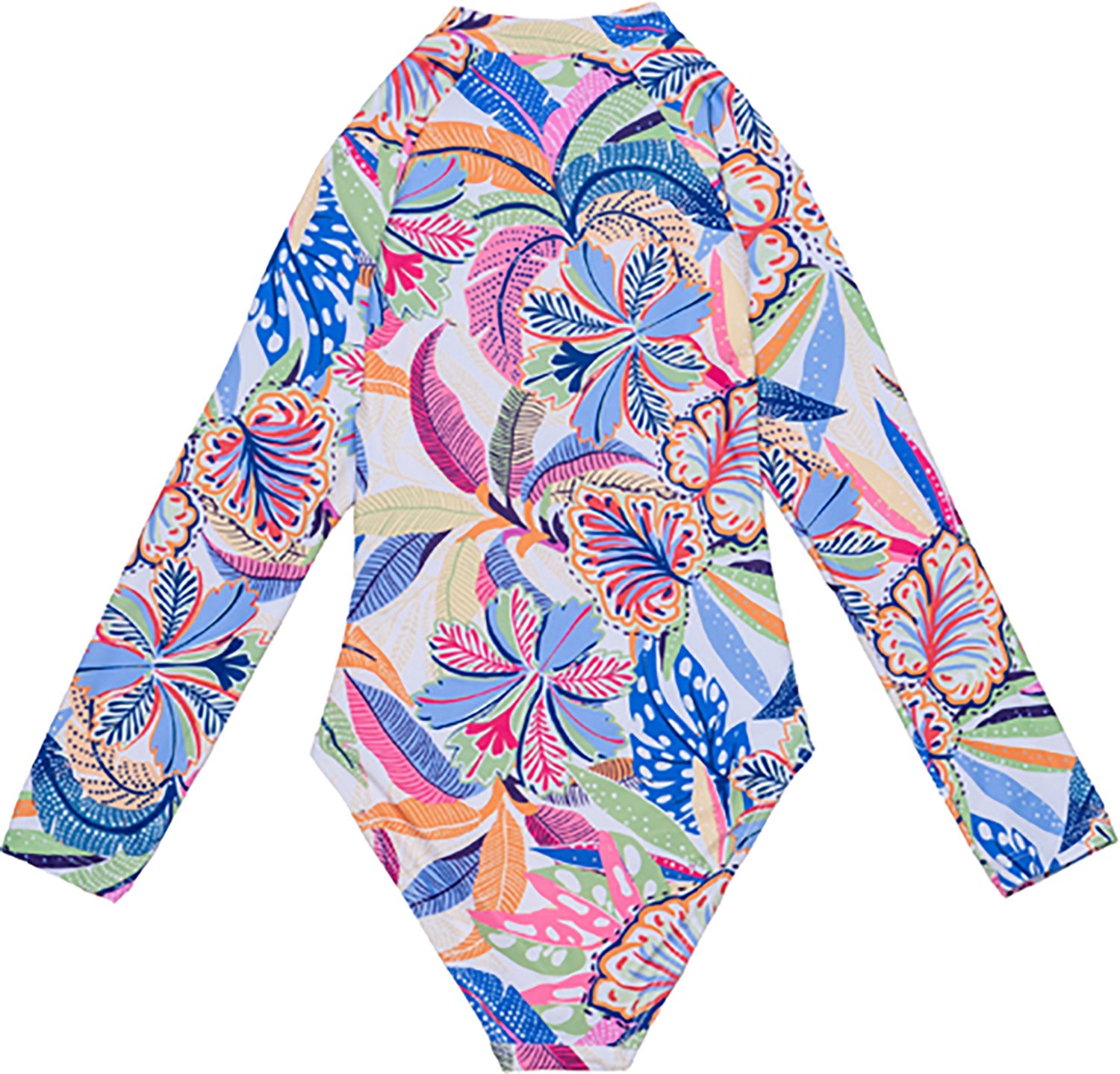 Gottex Girls' Tropic Fun Long Sleeve Zip Front One-Piece
