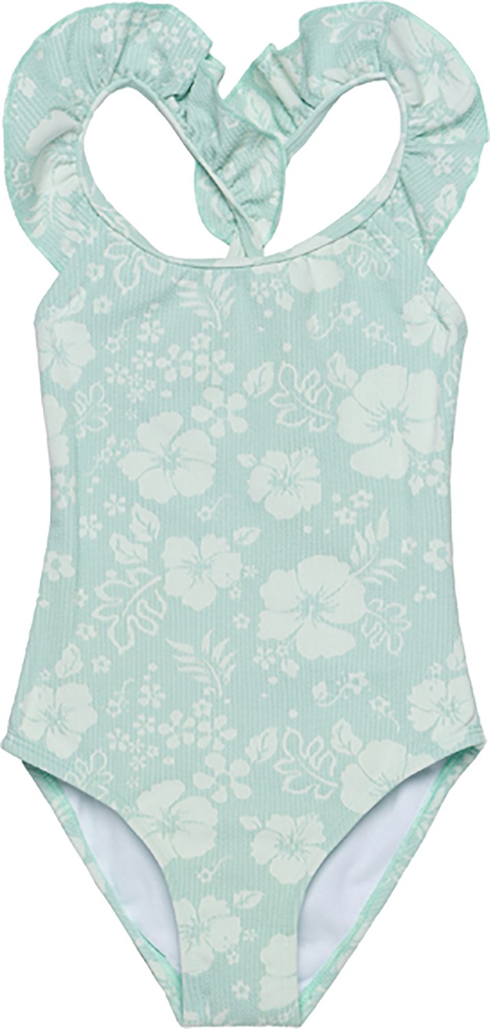 Gottex Girls' California Dreams Textured Square Neck Ruffle One-Piece