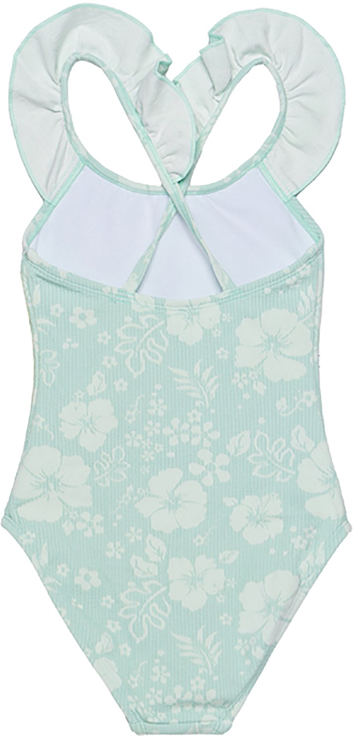 Gottex Girls' California Dreams Textured Square Neck Ruffle One-Piece