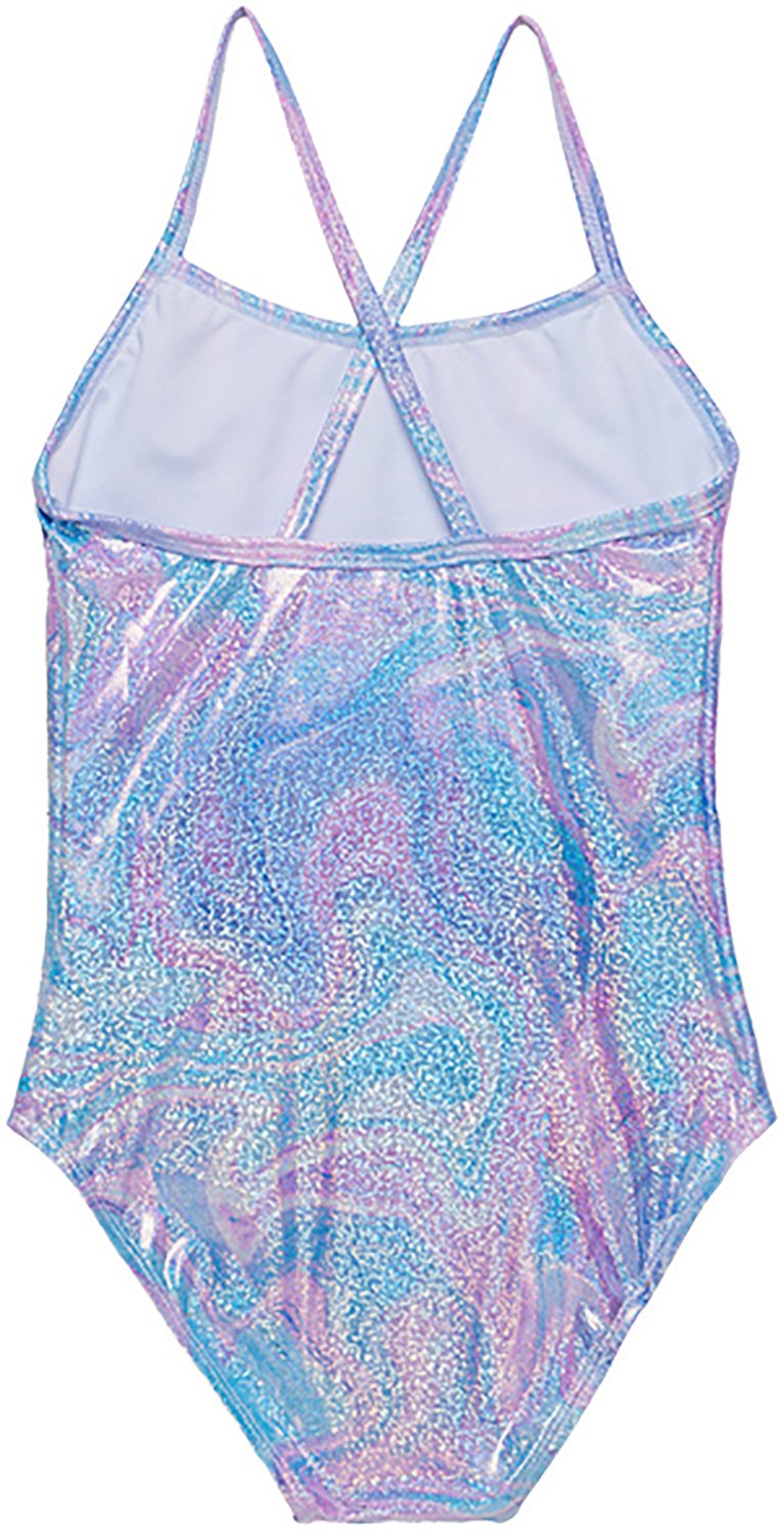 Gottex Girls’ Marble Sparkle Criss Cross Back One-Piece