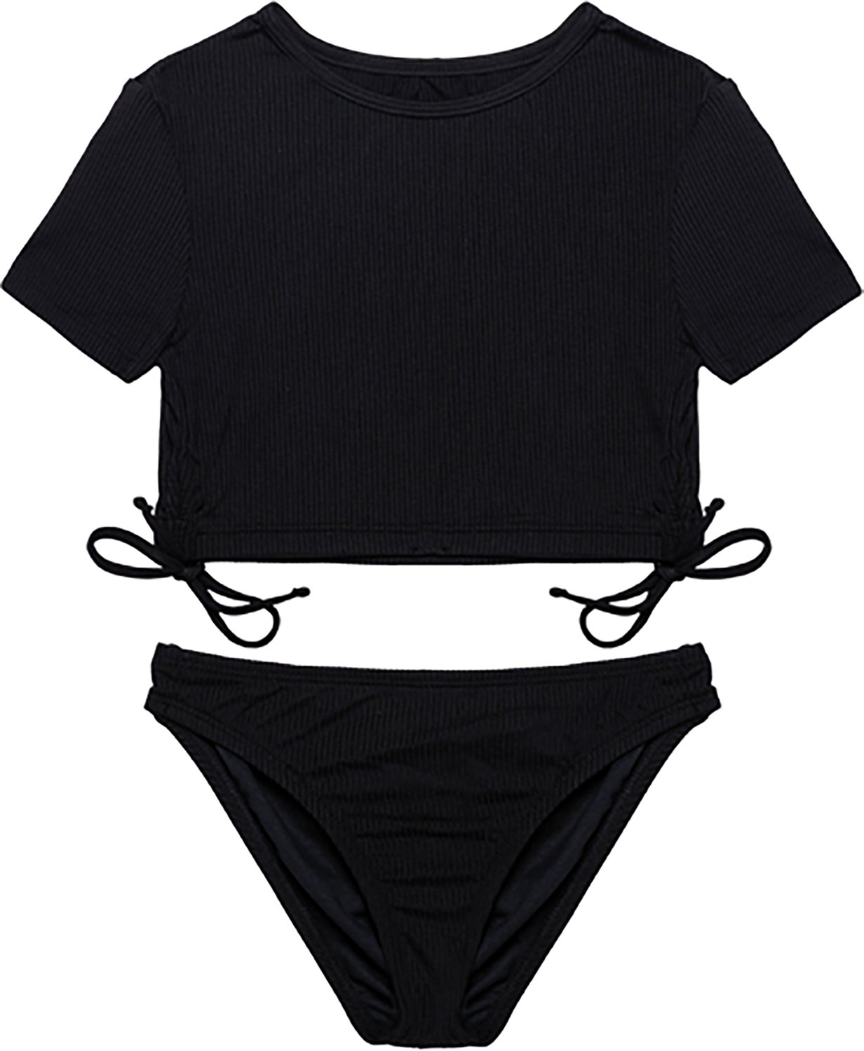 Gottex Girls’ Freya Rib Short Sleeve Side Tie Swim Set