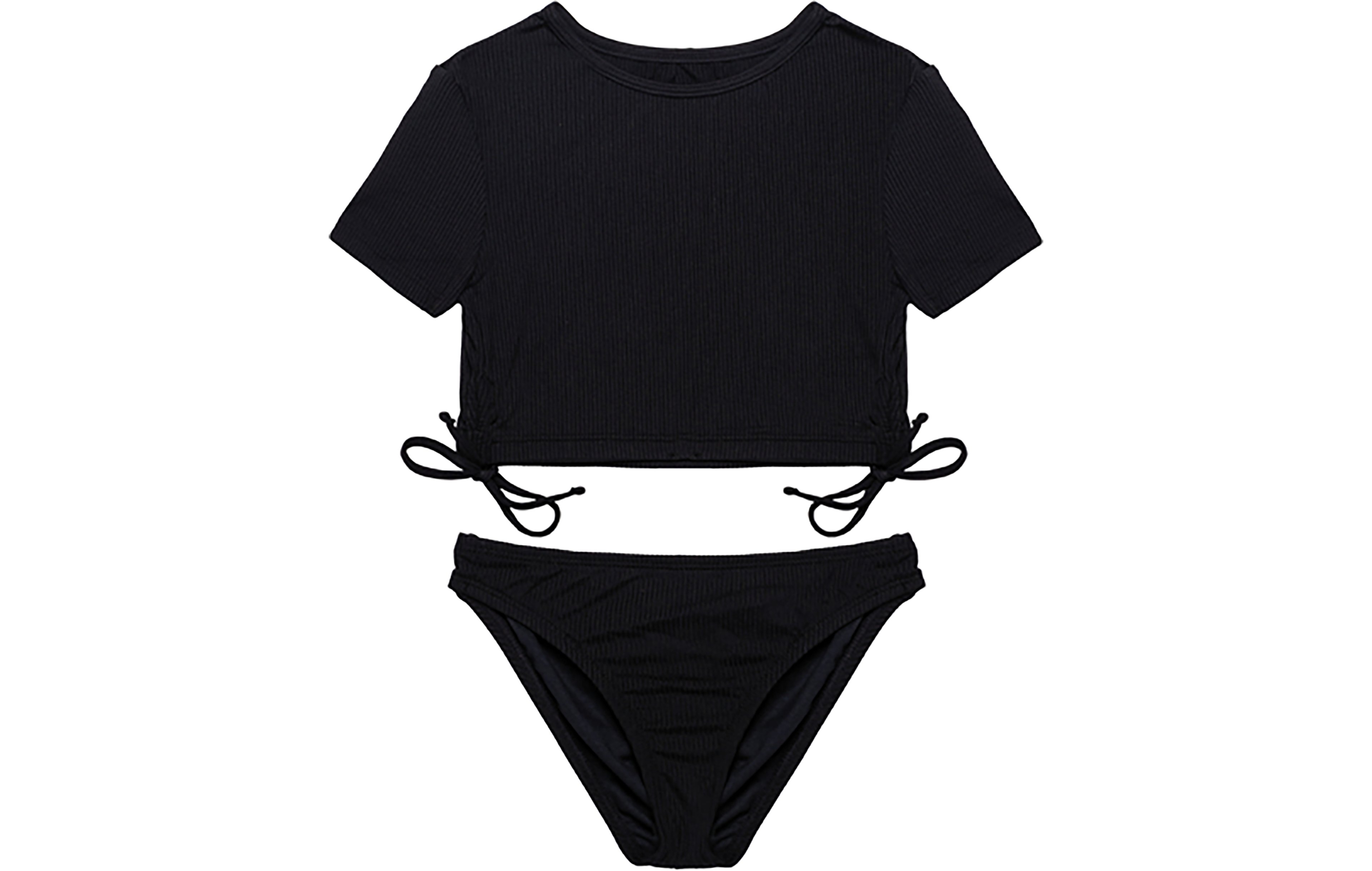 Gottex Girls’ Freya Rib Short Sleeve Side Tie Swim Set