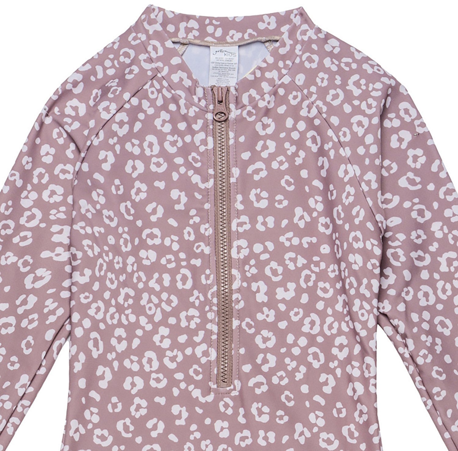 Gottex Girls’ Leopard Love Long Sleeve Zip Front One-Piece