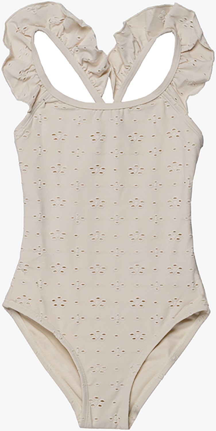 Gottex Girls’ Little Lace Ruffle Criss Cross Back One-Piece