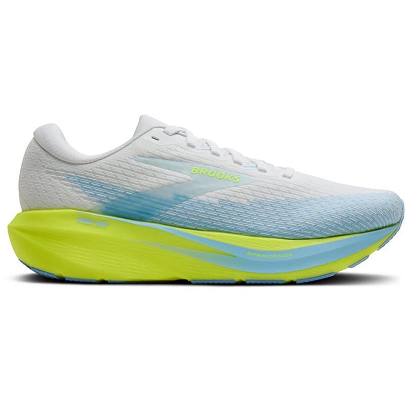 Brooks Women's Ghost AMP Running Shoes, Size 10, White/Blue/Nightlife