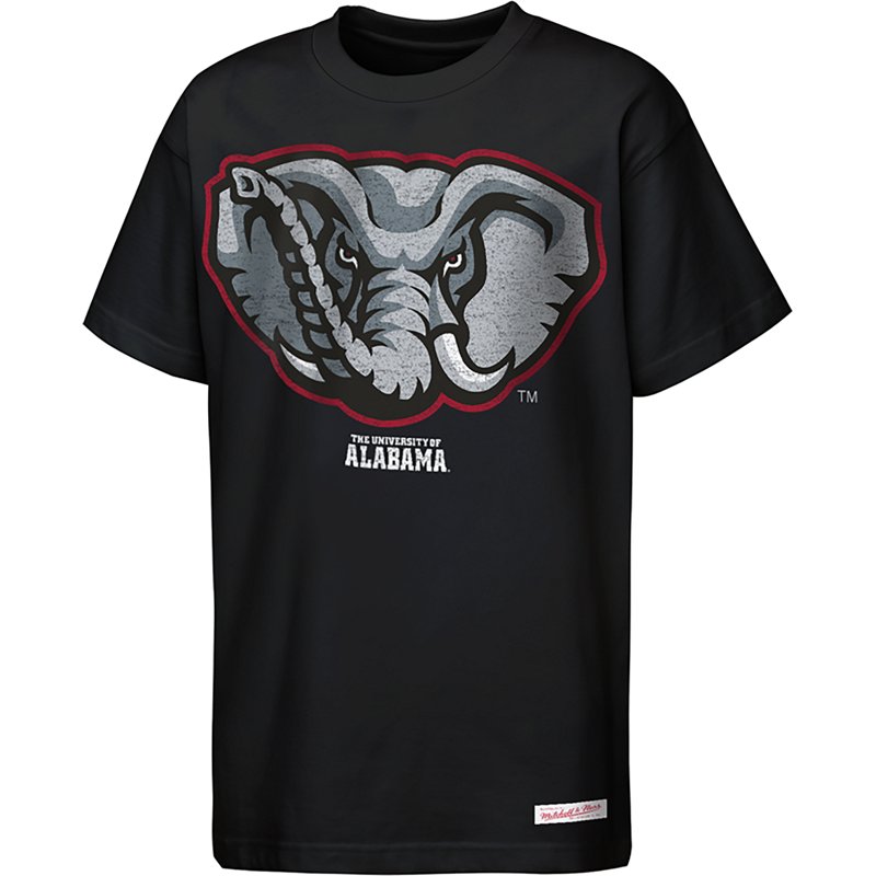 Mitchell & Ness Boys' and Girls' Alabama Crimson Tide Mascot Big Face Heavyweight T-Shirt - Black