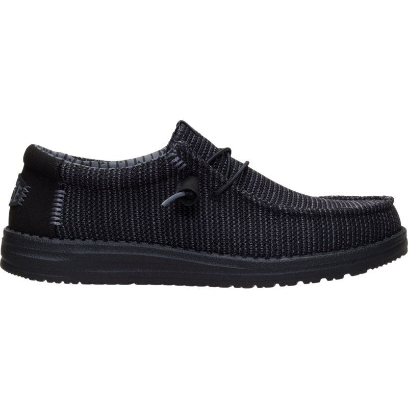HEYDUDE | Men's Casual | Wally SE Stretch Sox - Black/Black | Size 14