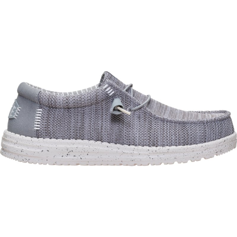 HEYDUDE | Men's Casual | Wally SE Stretch Sox - Grey | Size 9.5