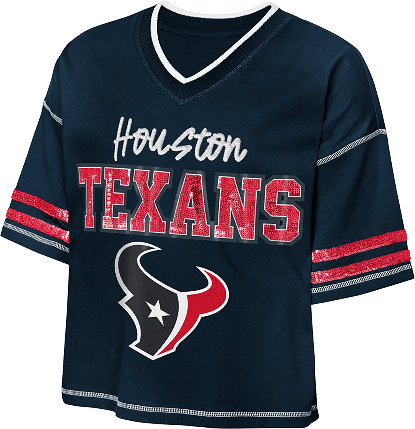 Outerstuff Girls' Houston Texans Toe Tap V-neck Graphic T-shirt