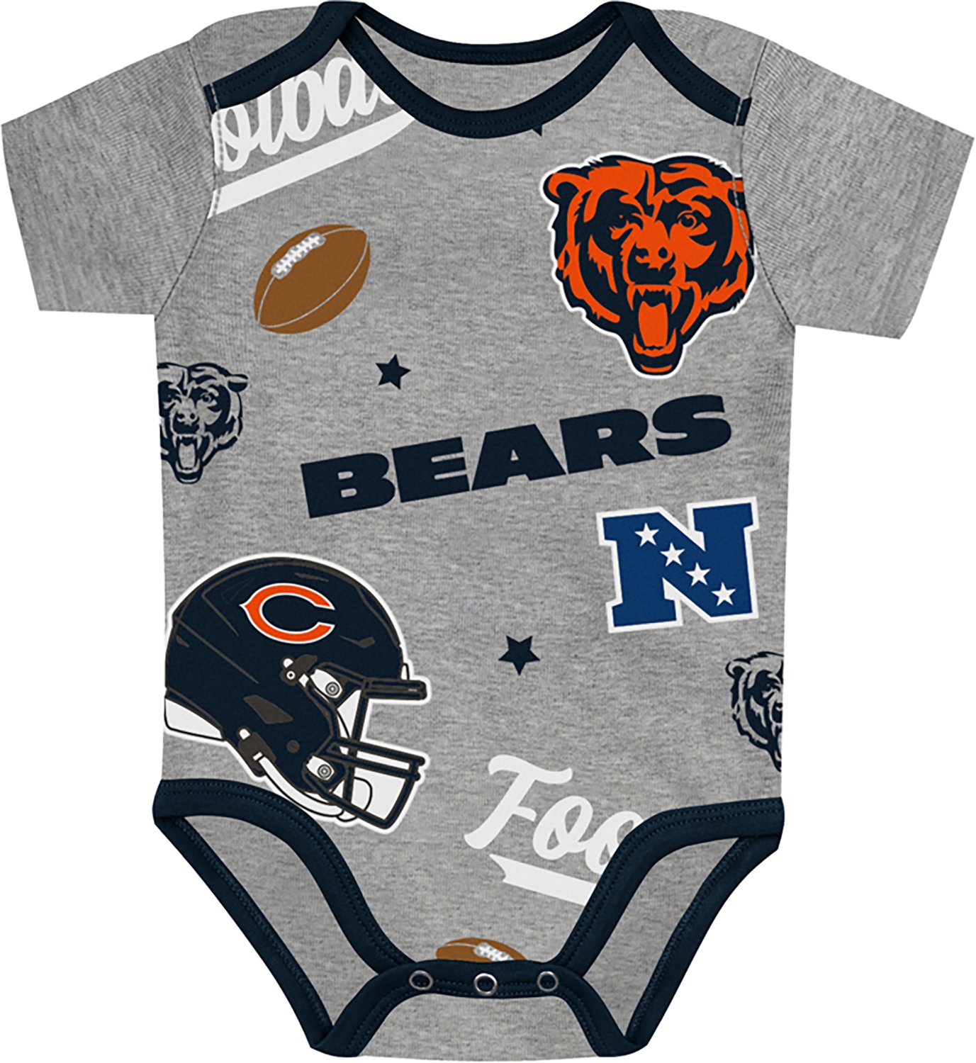 Outerstuff Infants' Chicago Bears 1st Round Creeper Set 3-Pack - view number 3