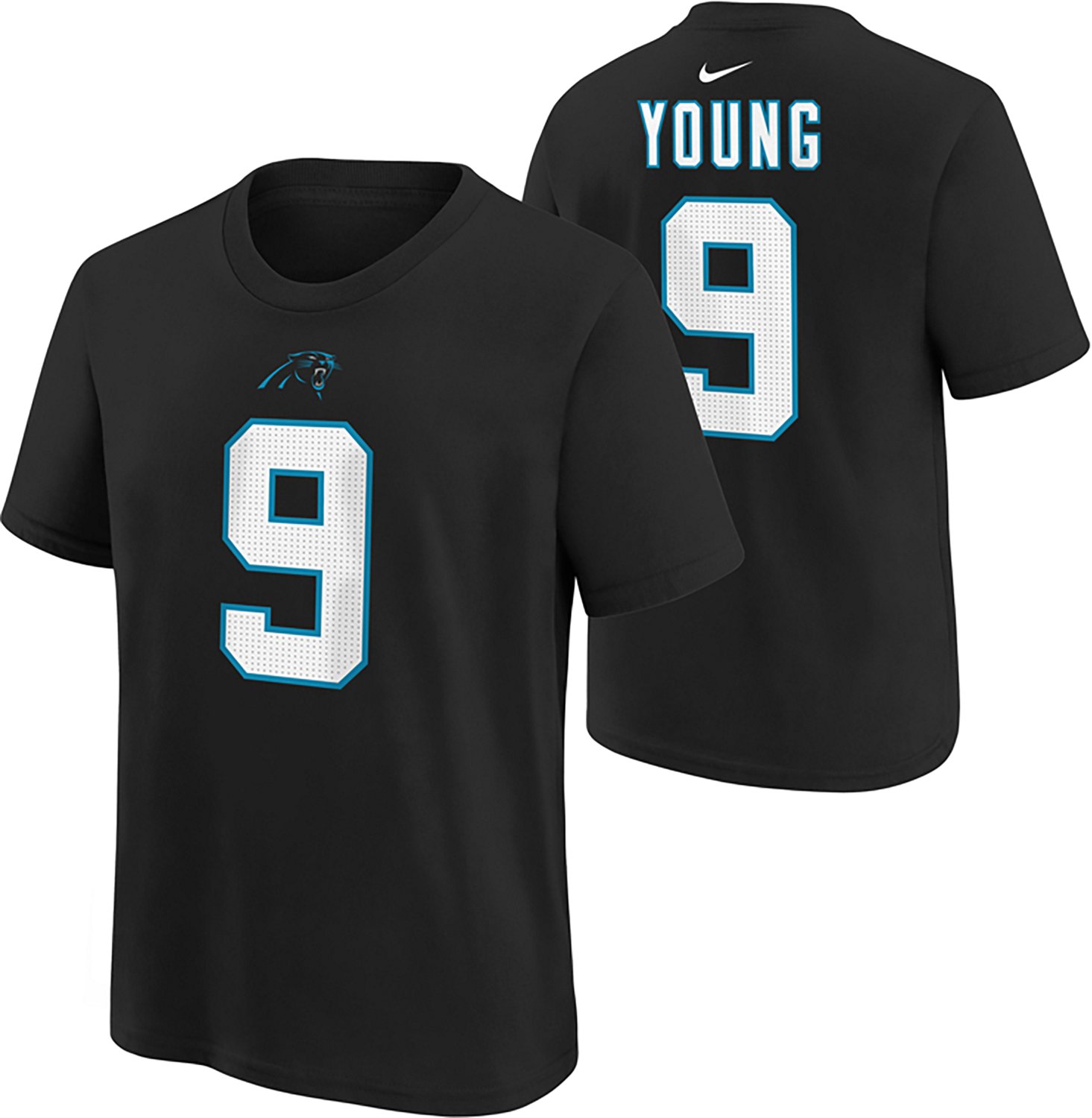 Nike Boys' Carolina Panthers Bryce Young #9 Home Graphic T-shirt - view number 3