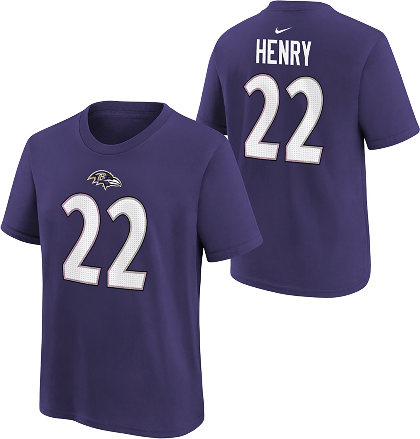 Nike Boys' Baltimore Ravens Derrick Henry #22 Home Graphic T-shirt - view number 3