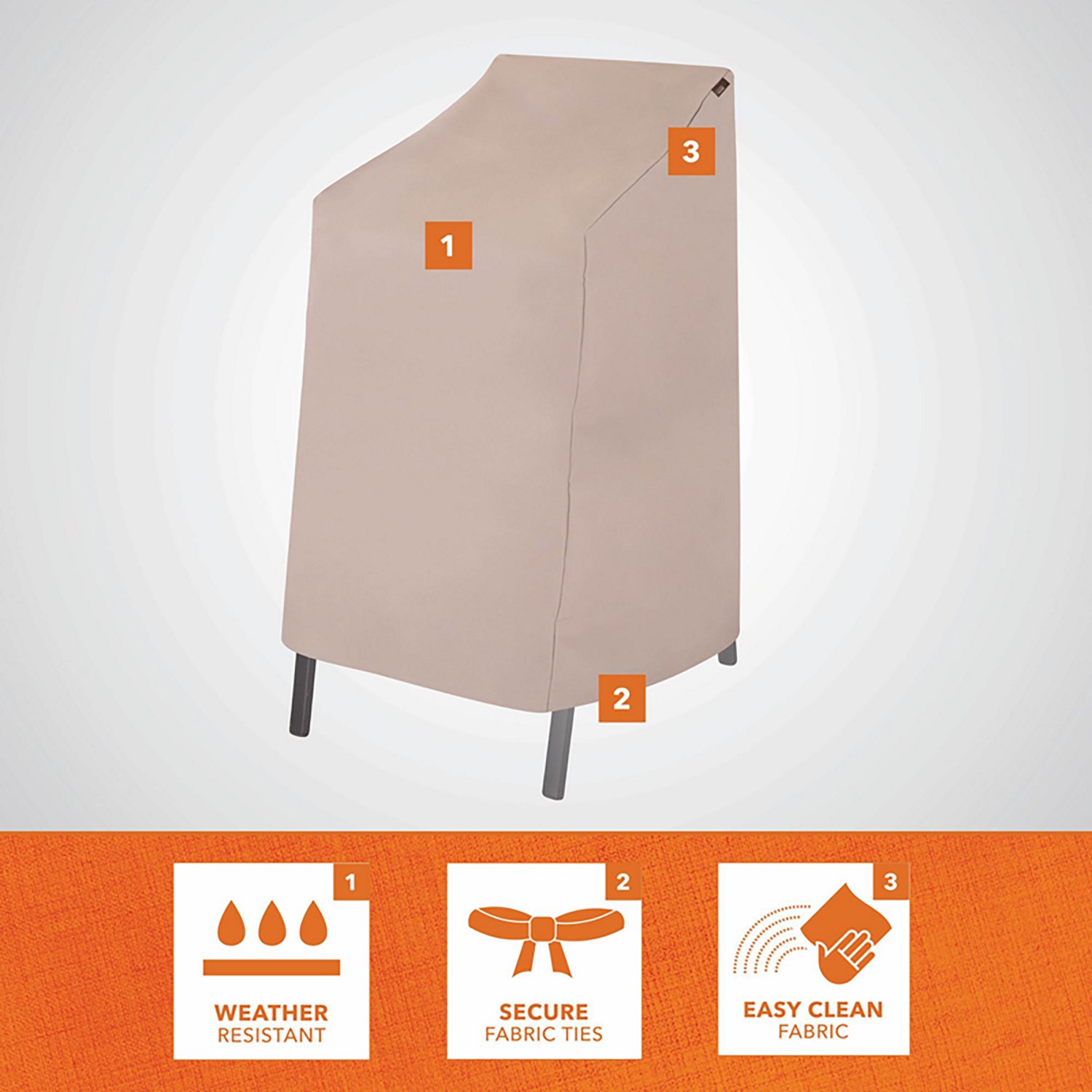 Modern Leisure Basics Stackable, High Back Chair and Bar Stool Cover - view number 2