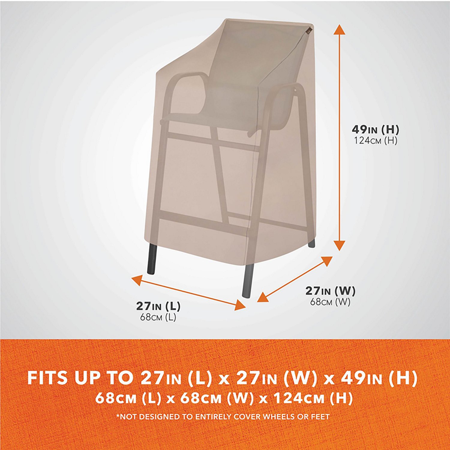 Modern Leisure Basics Stackable, High Back Chair and Bar Stool Cover - view number 3