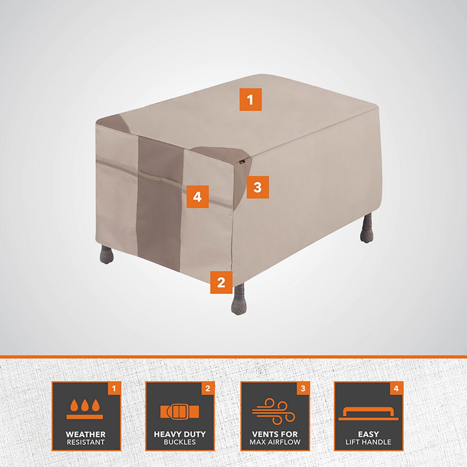 Modern Leisure Monterey Patio Ottoman and Side Table Cover - view number 2