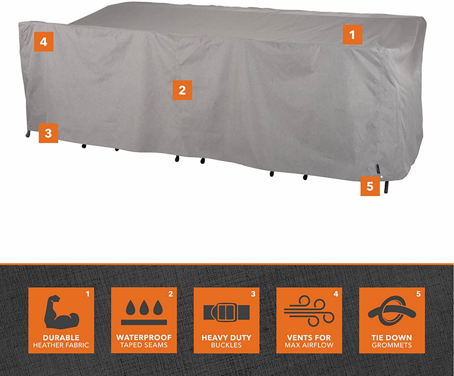 Modern Leisure Garrison Waterproof Rectangle and Oval Patio Table and Chair Set Cover - view number 2