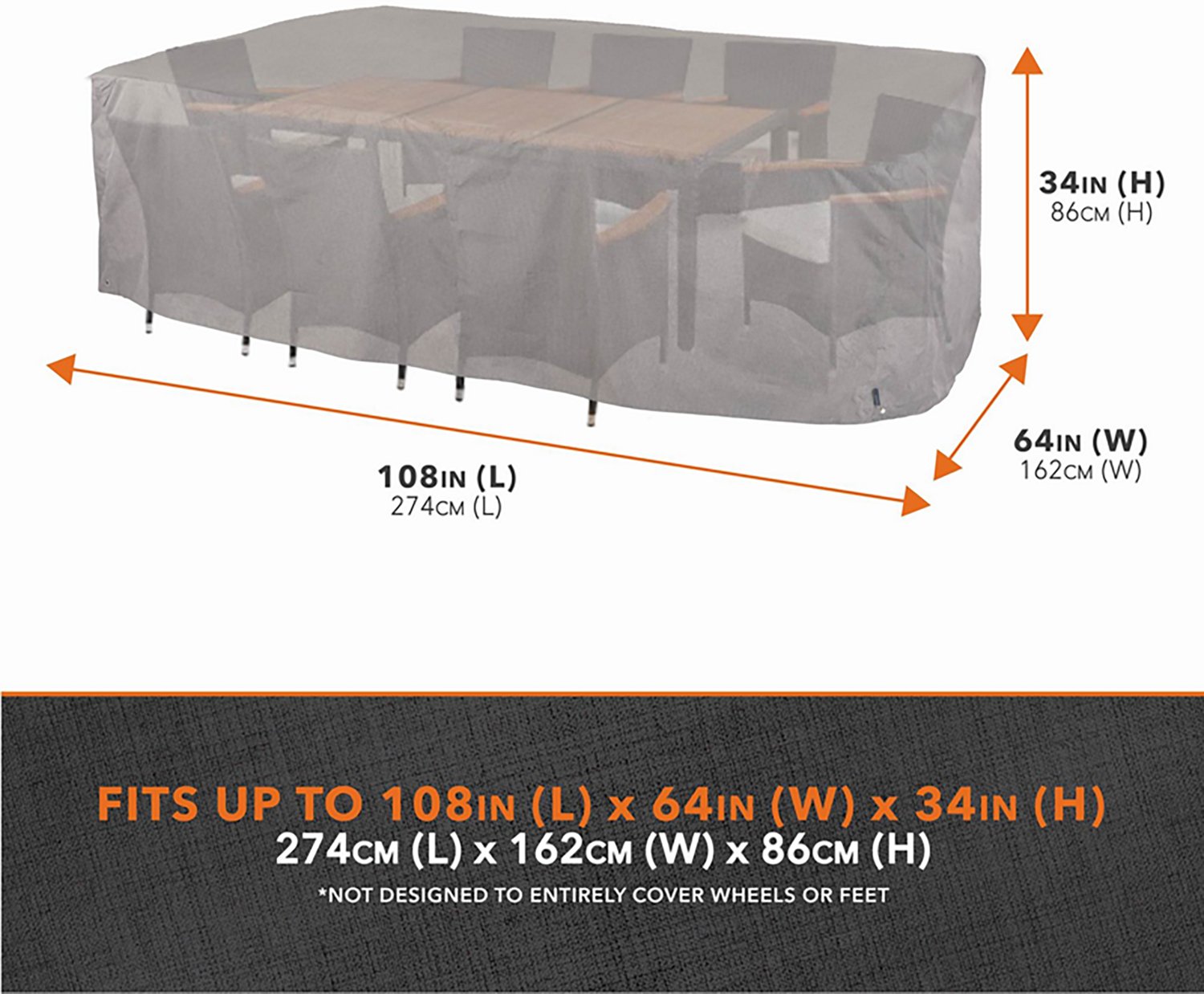 Modern Leisure Garrison Waterproof Rectangle and Oval Patio Table and Chair Set Cover - view number 3