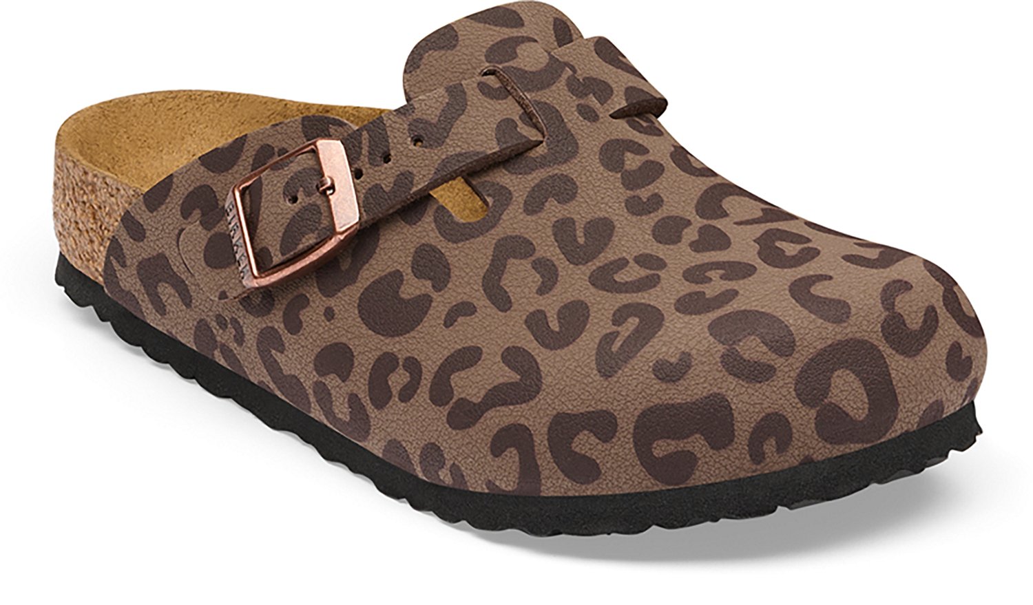 Birkenstock Girls' Boston Birkibuc Leo Print Clogs