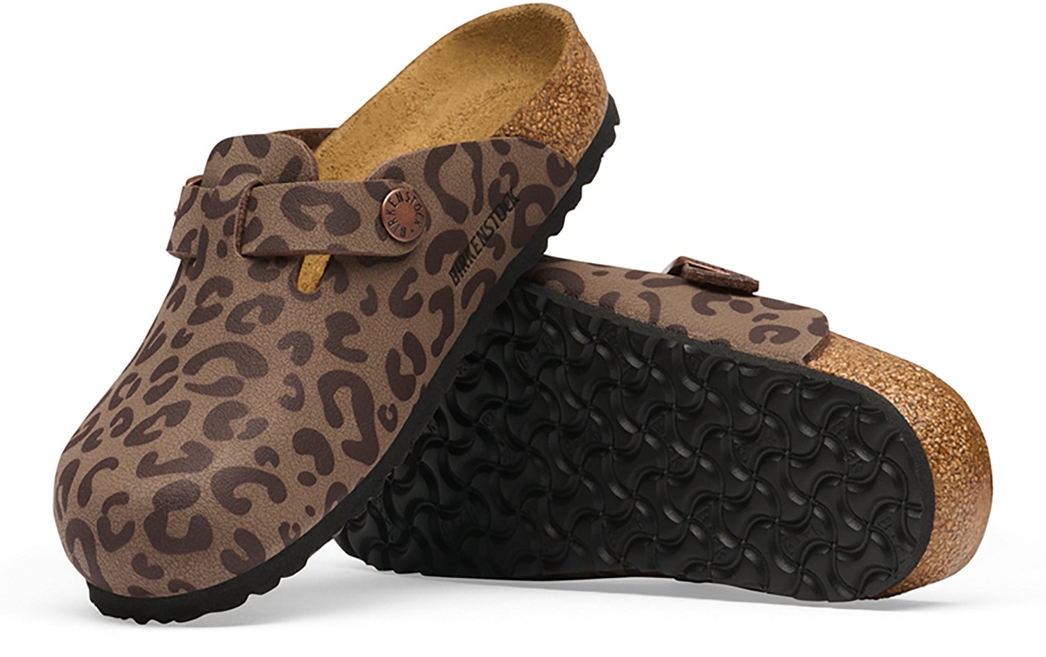 Birkenstock Girls' Boston Birkibuc Leo Print Clogs - view number 3