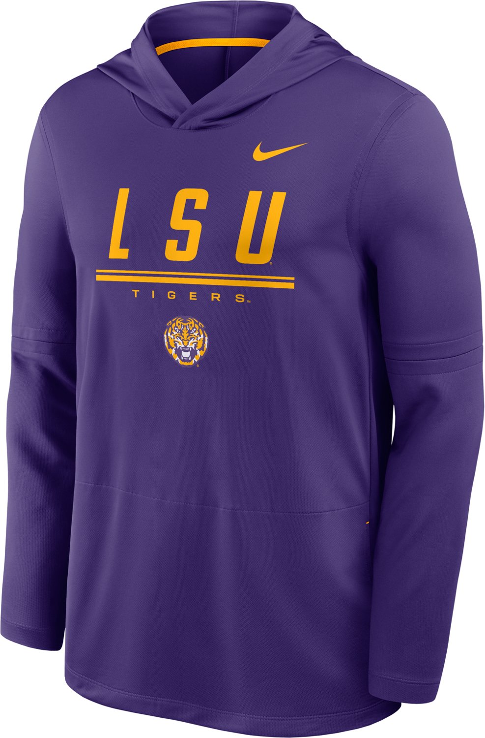 Nike LSU Tigers 2026 Sideline Lightweight Long Sleeve Hooded Dri-FIT Top
