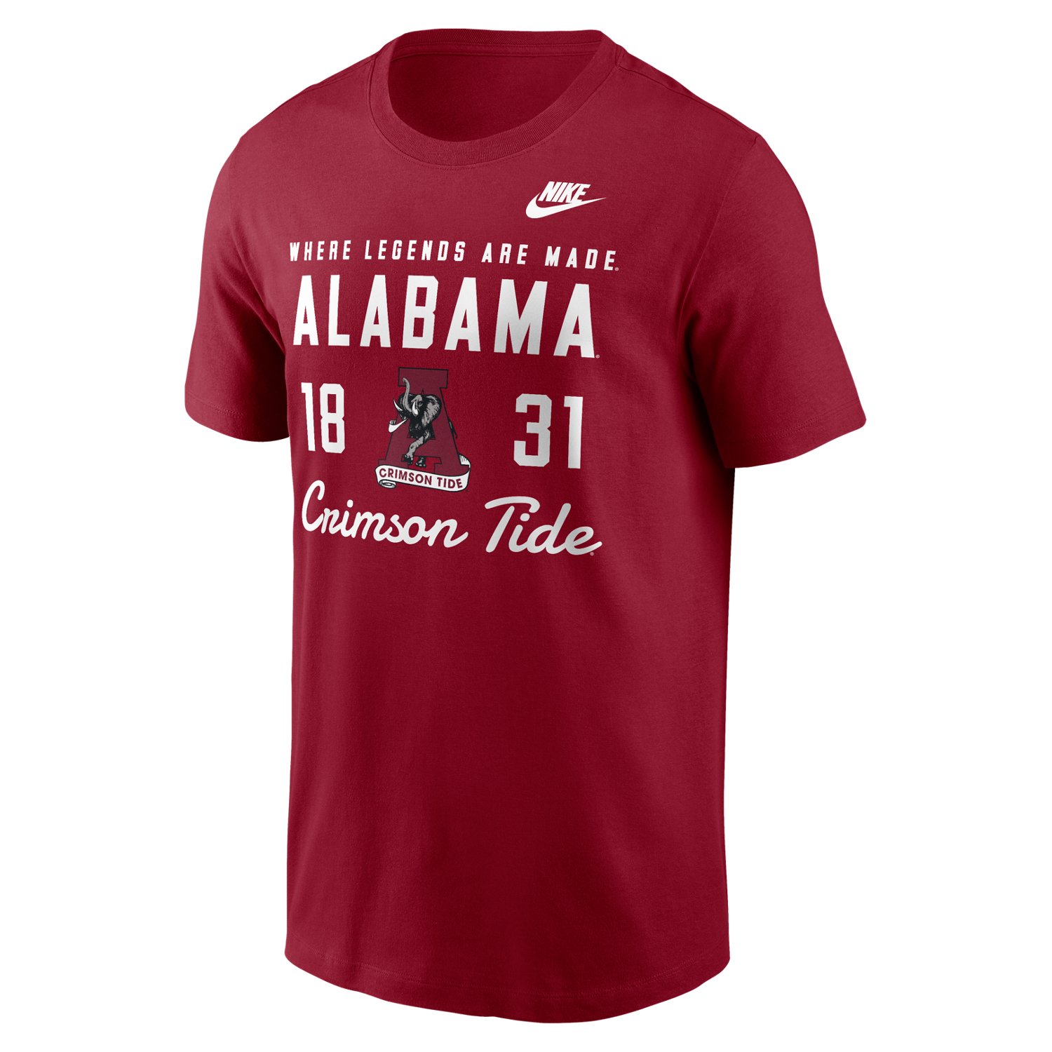 Nike Men's University of Alabama Legacy Stacked Est Graphic T-shirt