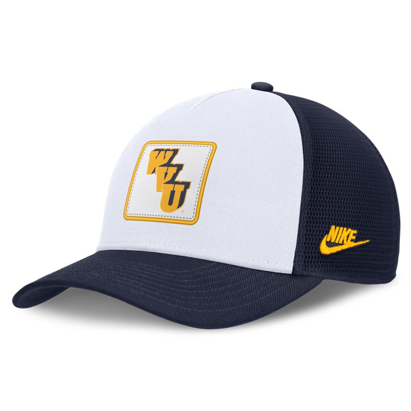 Nike Adult West Virginia Mountaineers Legacy Trucker Hat, Men's, Medium/Large, Blue