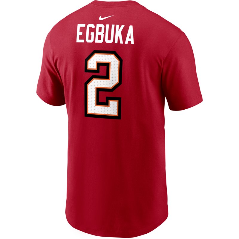 Men's Nike Emeka Egbuka Red Tampa Bay Buccaneers Name & Number T-Shirt