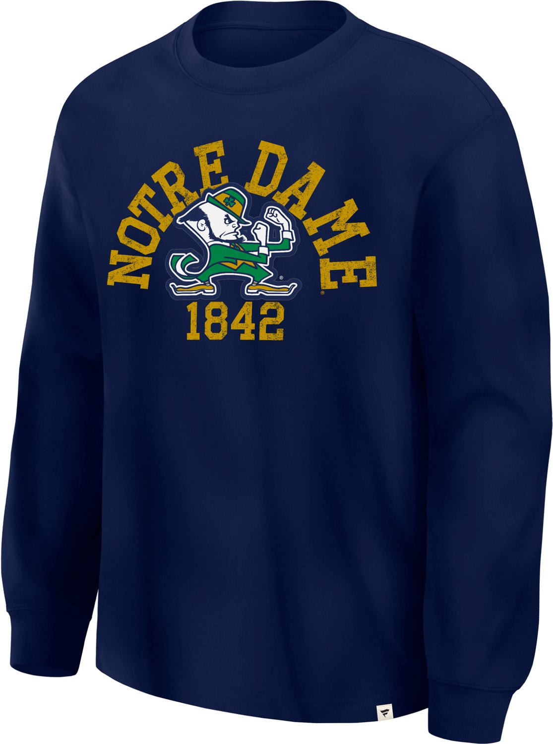 Fanatics Men's University of Notre Dame School Arch Embroidered Over Primary Logo Long Sleeve Graphic T-shirt