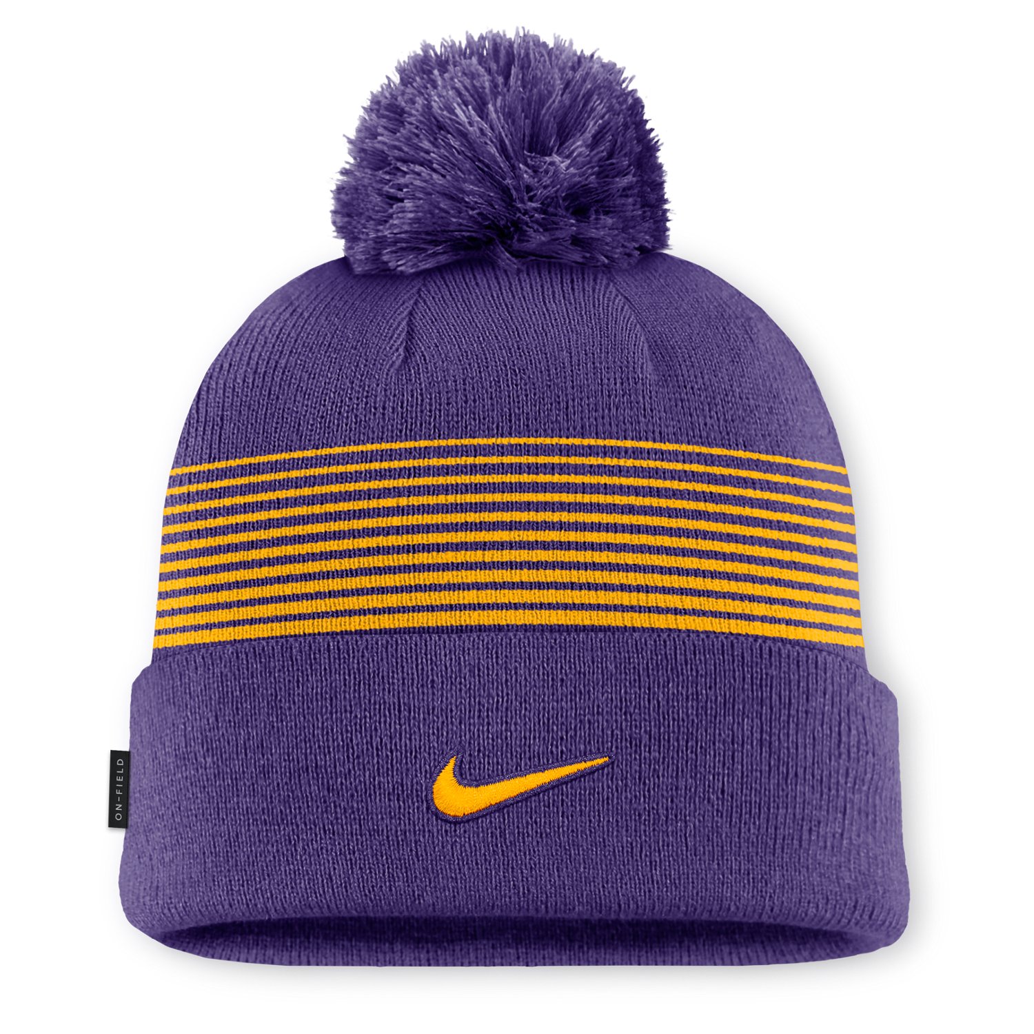 Unisex Nike LSU Tigers 2026 On-Field Cuffed Knit Hat with Pom - view number 2
