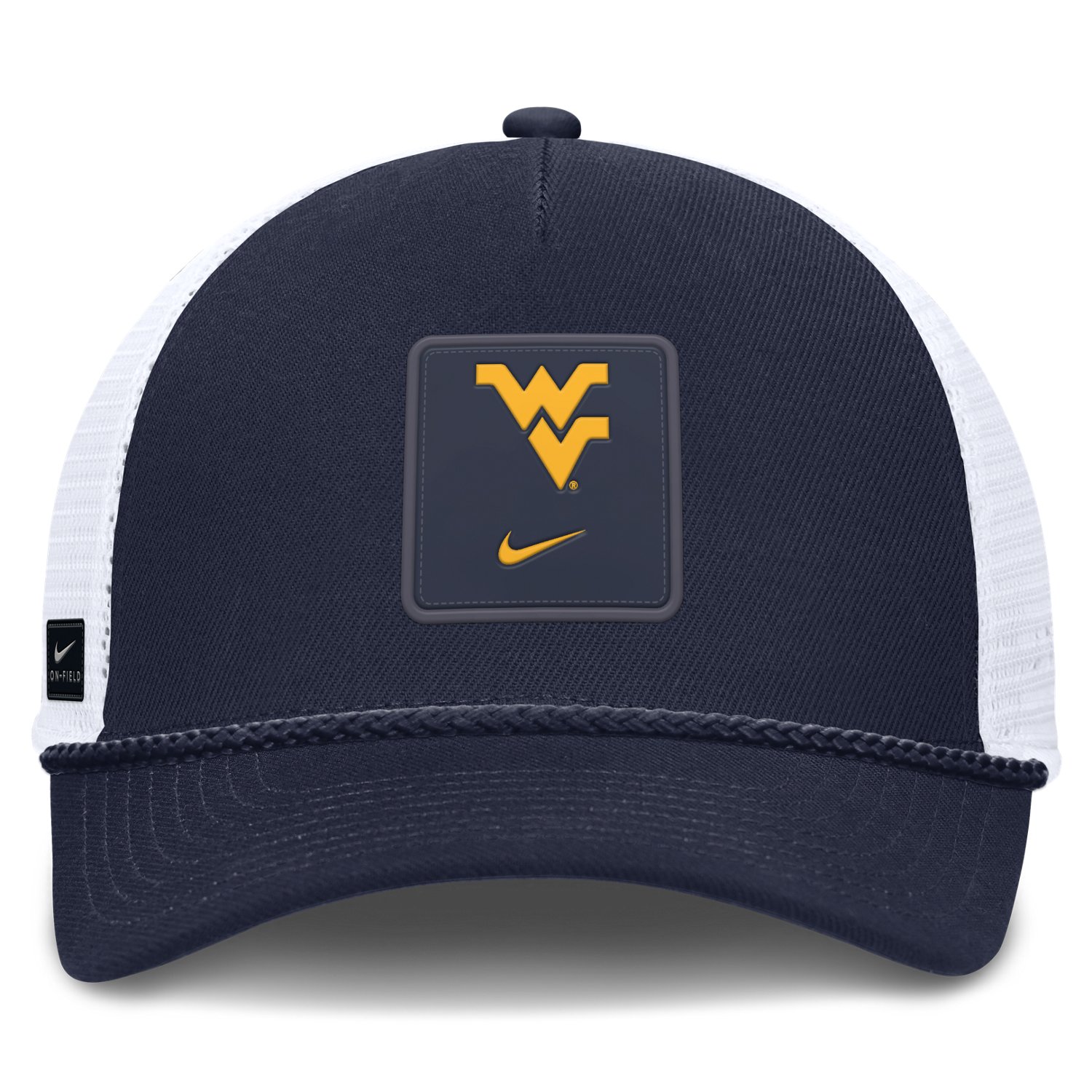 Nike West Virginia University Primary Logo Rise Gameday Structured Trucker Cap - view number 2