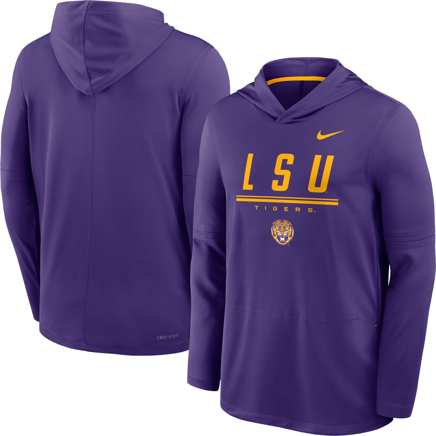 Nike LSU Tigers 2026 Sideline Lightweight Long Sleeve Hooded Dri-FIT Top - view number 3