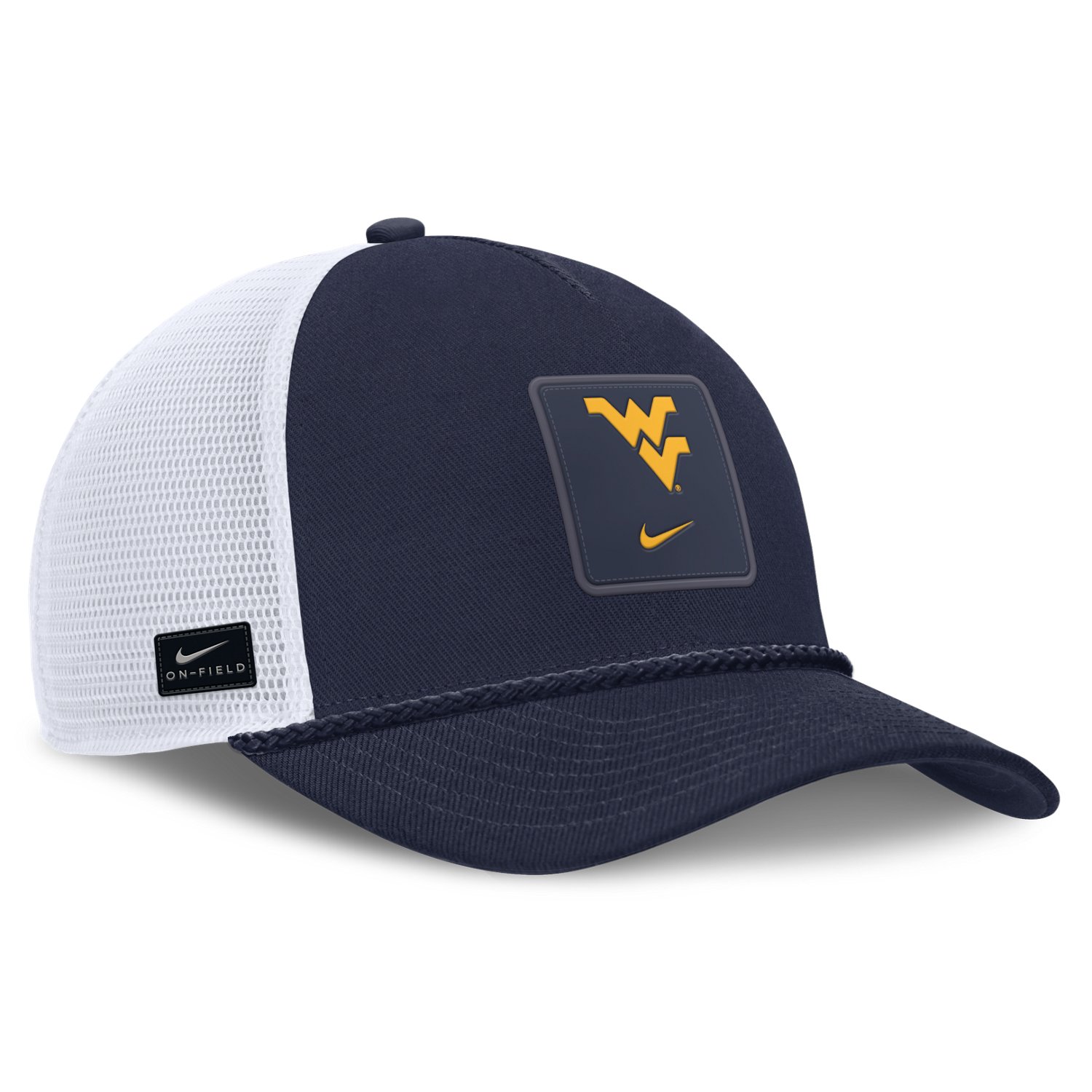 Nike West Virginia University Primary Logo Rise Gameday Structured Trucker Cap - view number 3