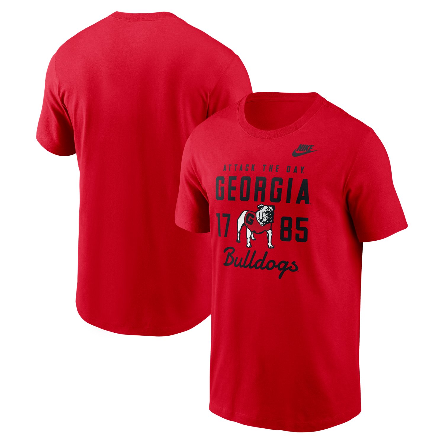 Nike Men's University of Georgia Legacy Stacked Est Graphic T-shirt - view number 3