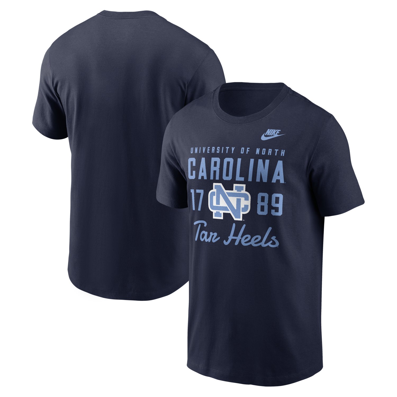Nike Men's University of North Carolina Legacy Stacked Est Graphic T-shirt - view number 3