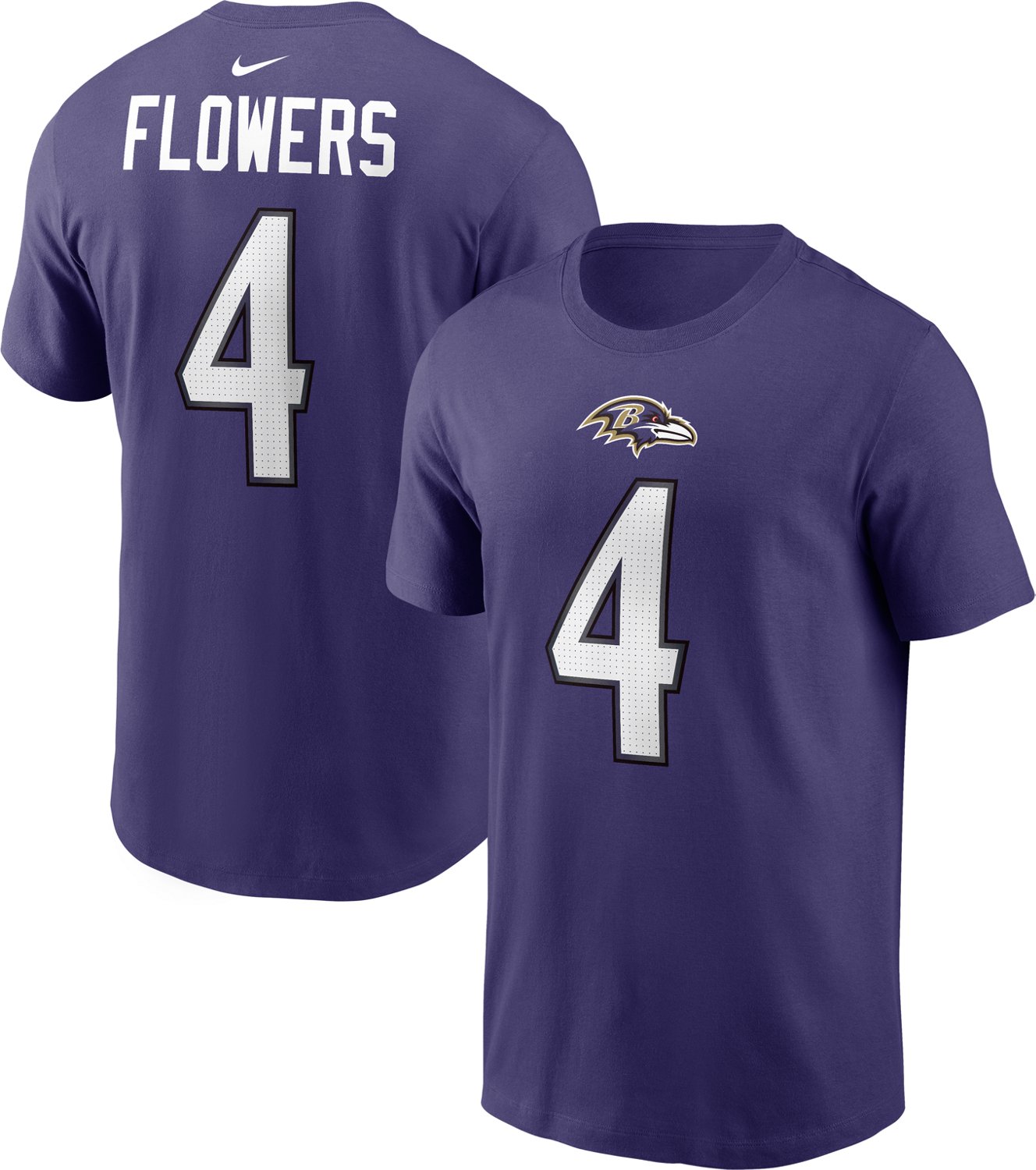 Nike Men's Baltimore Ravens Zay Flowers #4 Graphic T-shirt - view number 3