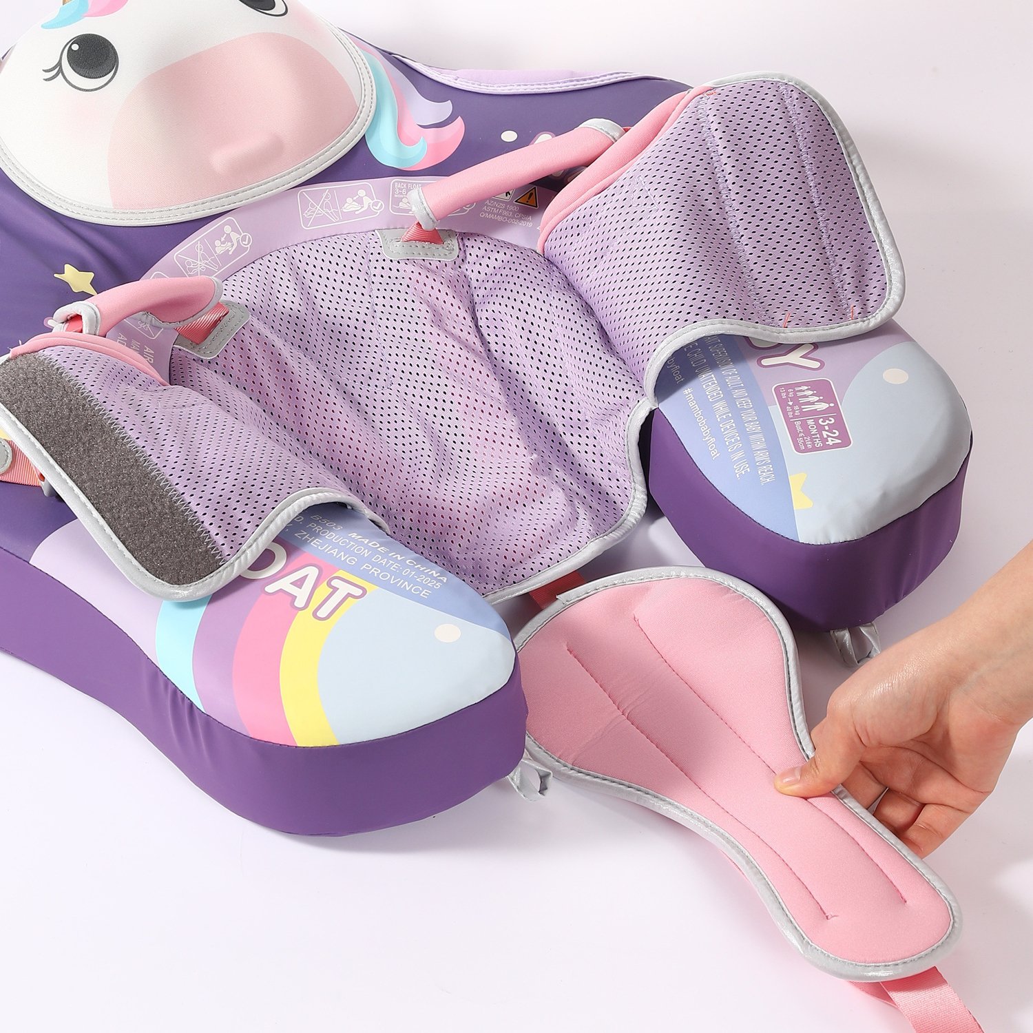 Mambobaby Sunny Navigator Unicorn Cuddle Baby Pool Float with 3D Canopy - view number 2