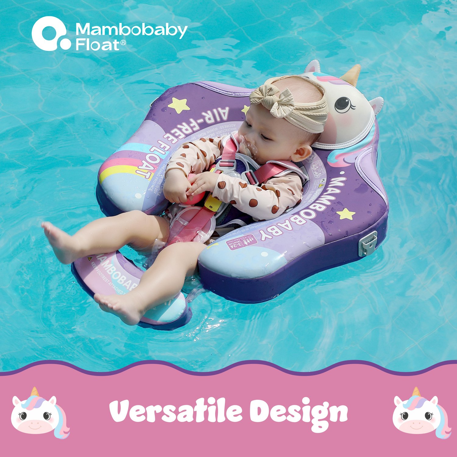 Mambobaby Sunny Navigator Unicorn Cuddle Baby Pool Float with 3D Canopy - view number 4