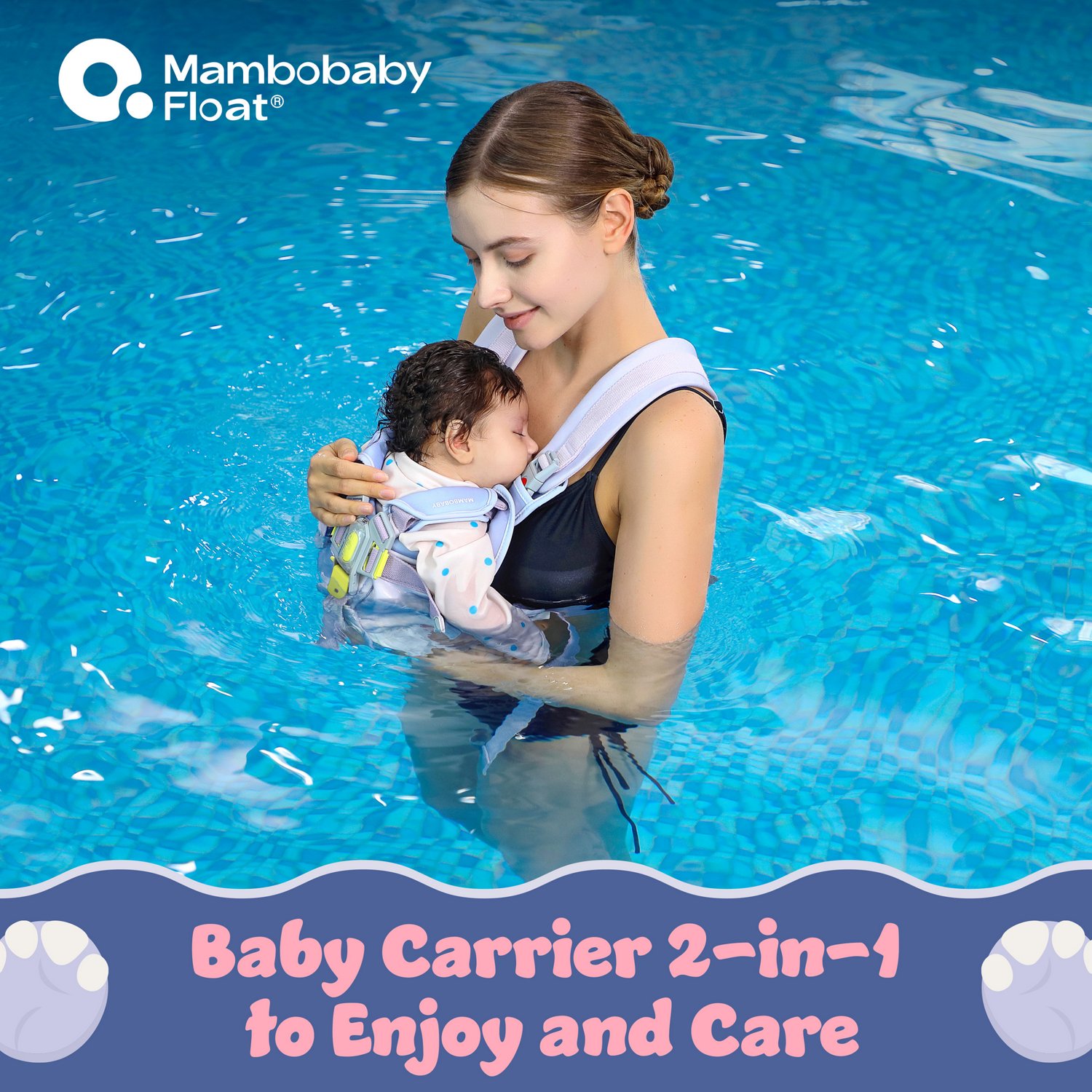 Mambobaby Float+ Carrier Elephant Mom Baby Pool Float with 3D Canopy - view number 2
