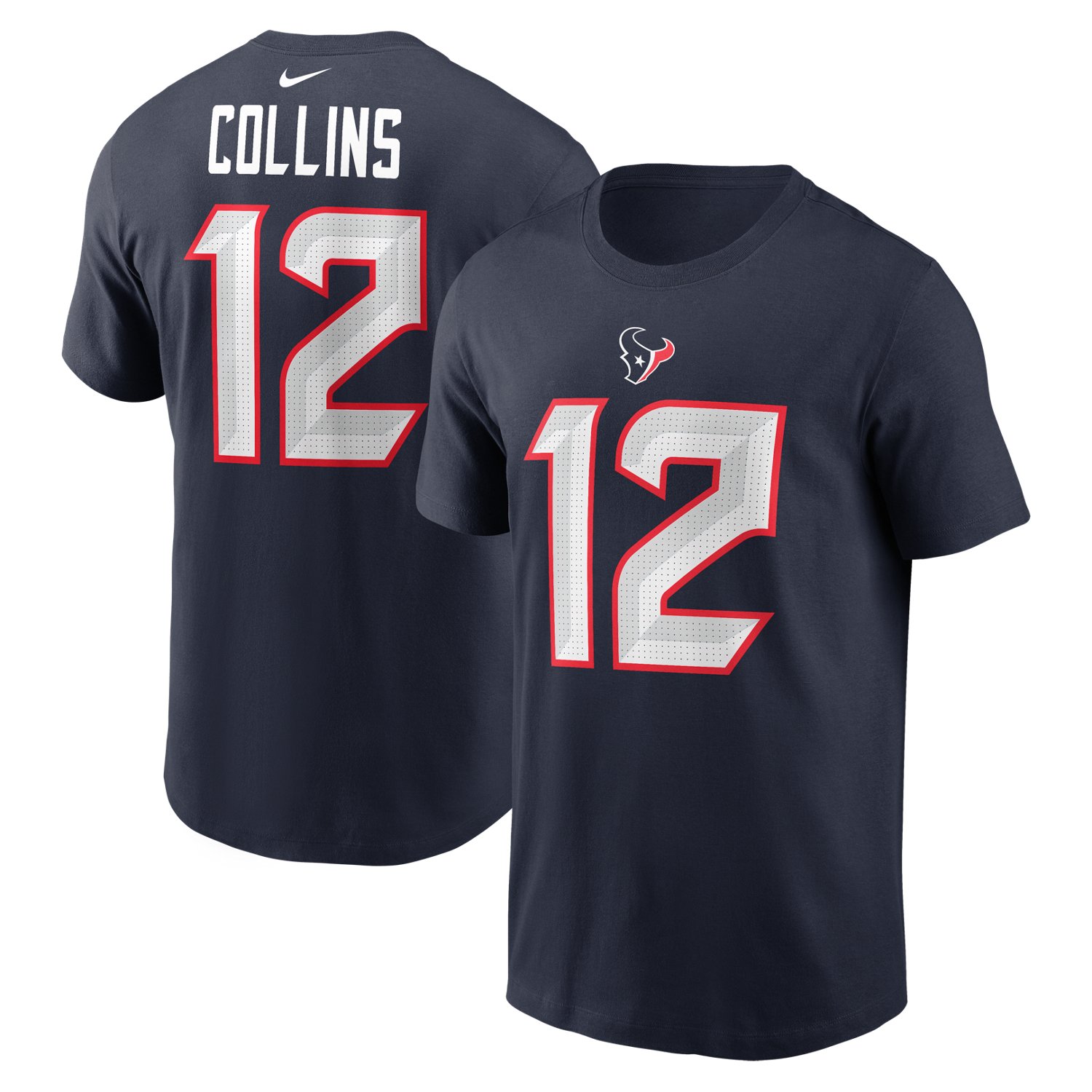 Nike Men's Texans Collins 12 Name & Number T-shirt | Academy
