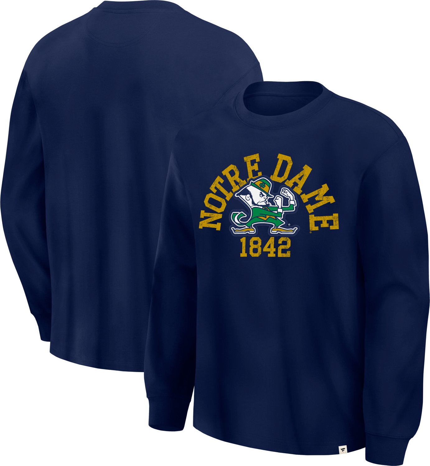 Fanatics Men's University of Notre Dame School Arch Embroidered Over Primary Logo Long Sleeve Graphic T-shirt - view number 3