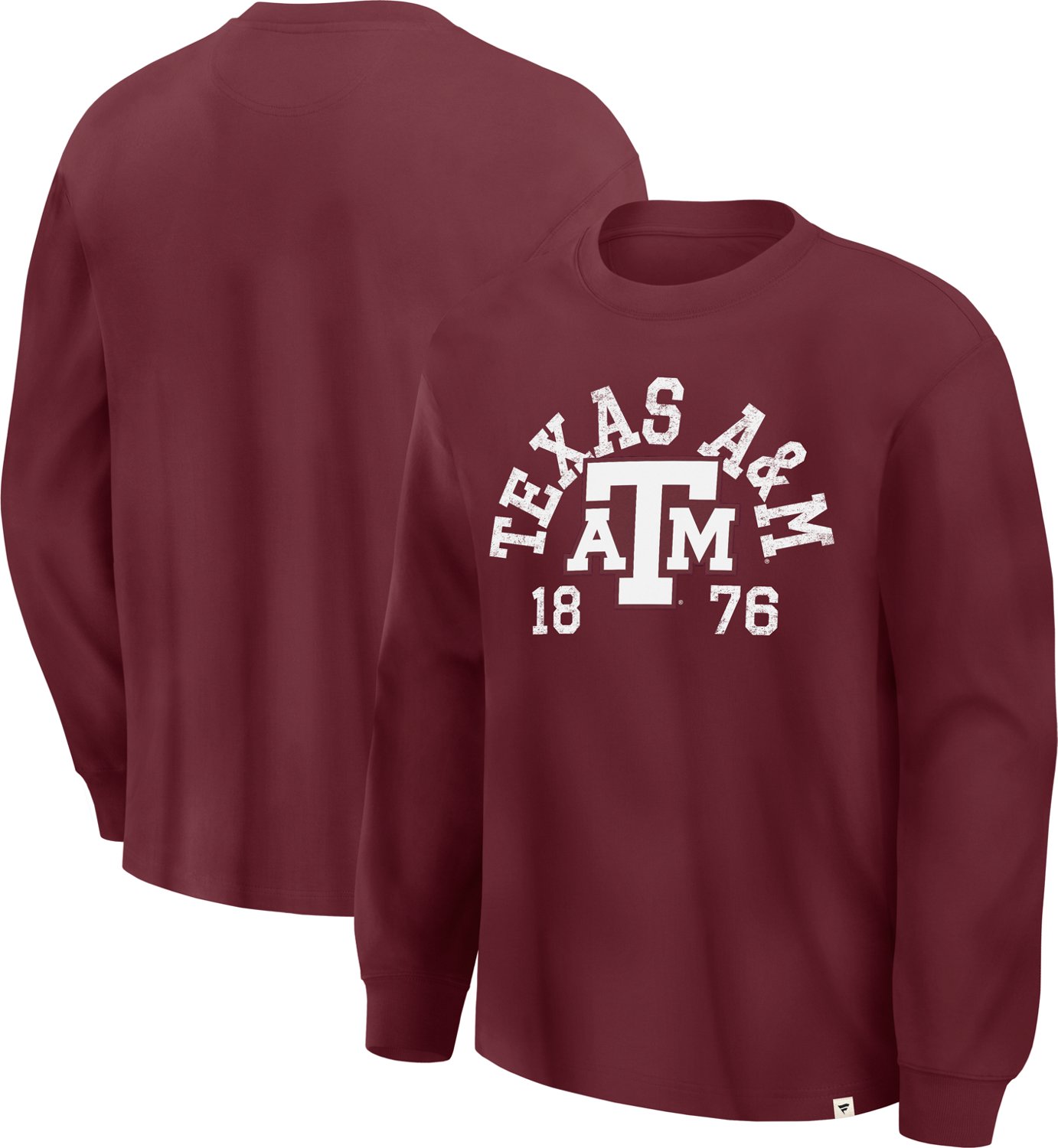 Fanatics Men's Texas A&M University School Arch Over Primary Logo Embroidery Long Sleeve Graphic T-shirt
