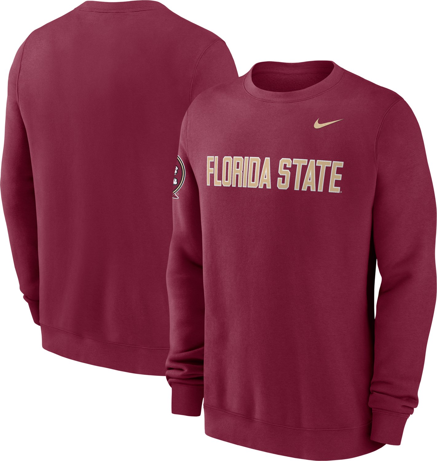 Nike Men's Florida State University School Club Crew Sweatshirt - view number 3