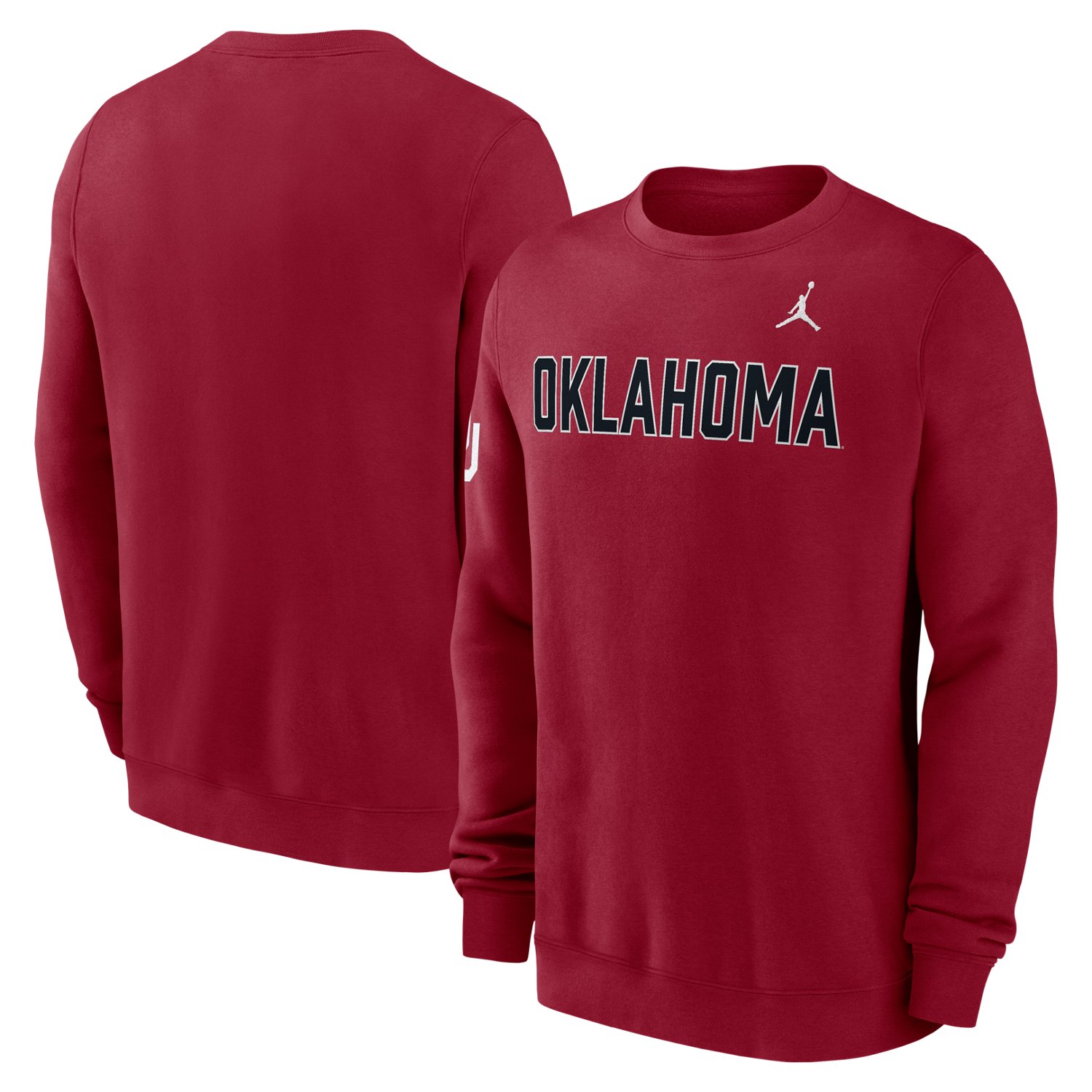 Jordan Men's University of Oklahoma School Fleece Club Crew Sweatshirt - view number 3