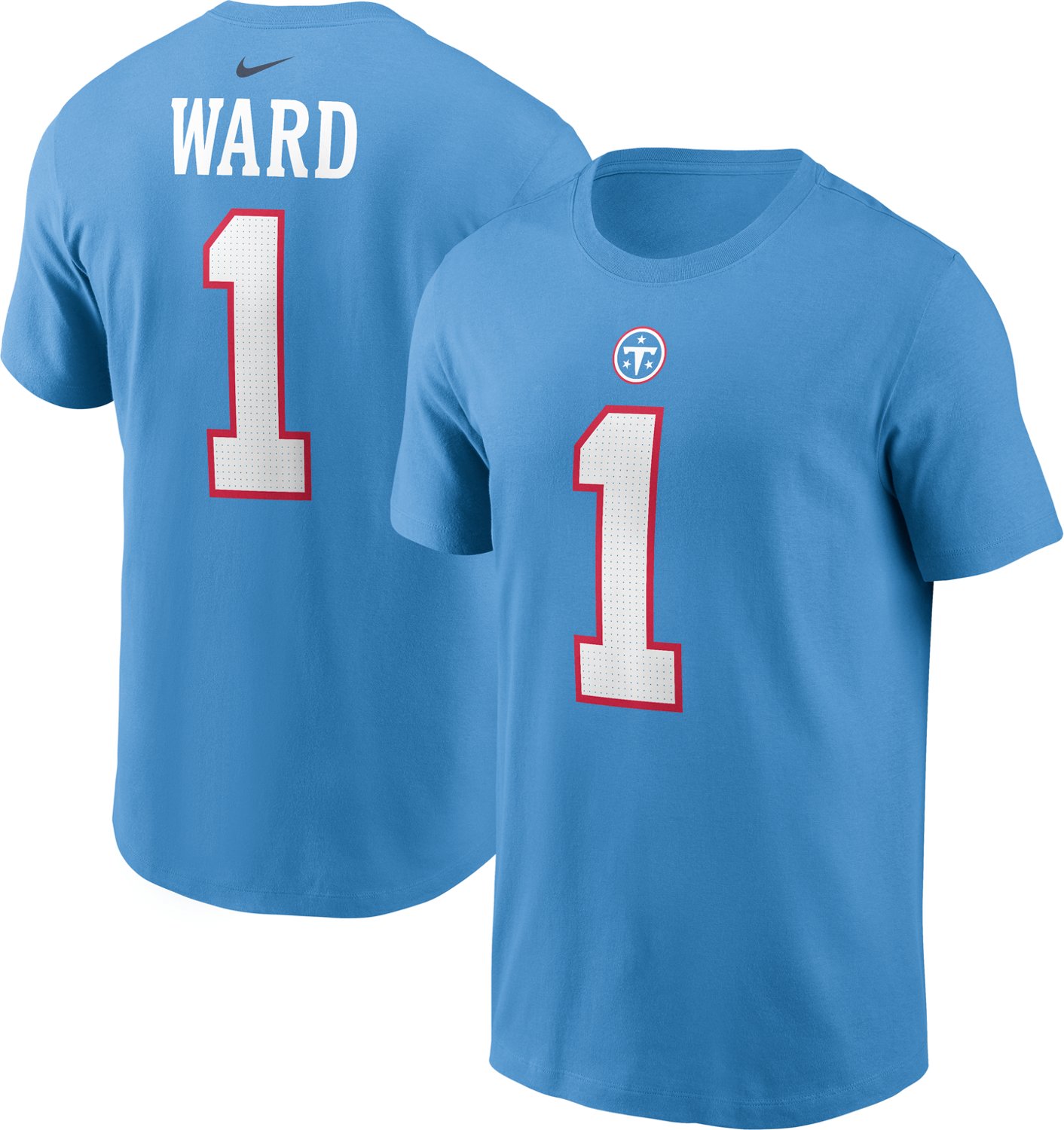 Nike Men's Tennessee Titans Cam Ward #1 Graphic T-shirt - view number 3