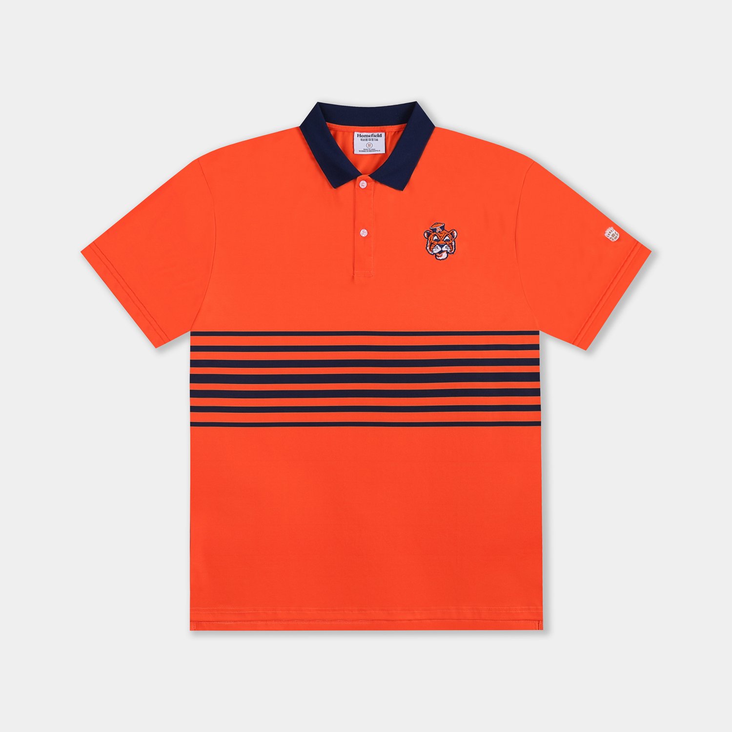 Homefield Men's Auburn University Vault Mascot Striped Chest Golf Polo Shirt