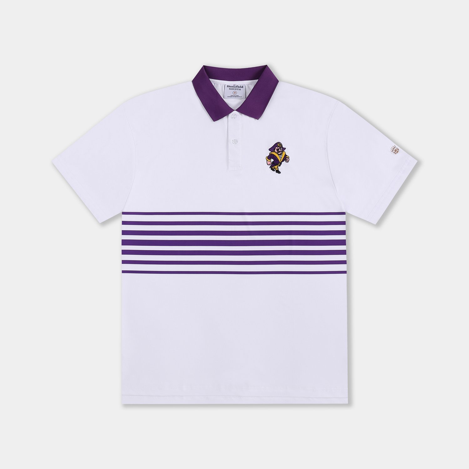 Homefield Men's East Carolina University Vault Mascot Striped Chest Golf Polo Shirt