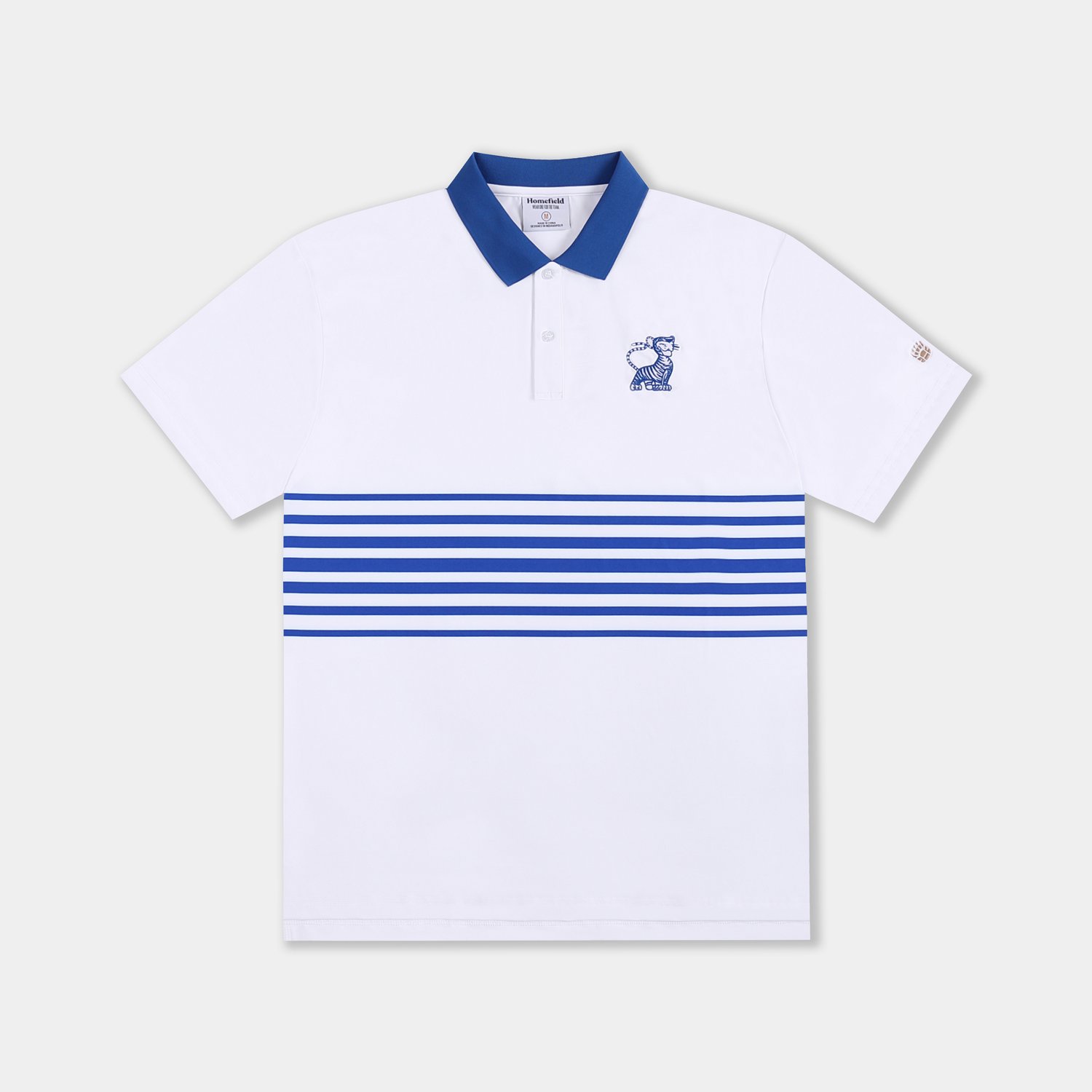 Homefield Men's University of Memphis Vault Mascot Striped Chest Golf Polo Shirt